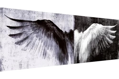 COHAYISY Large Angel Wings Diamond Painting Kit, 5D Feather Wing Diamond Art Kits for Adults DIY Handcrafted Art Room Home Decor Gift 11.81x35.43 Inch - color: 26-84 Angel Wings