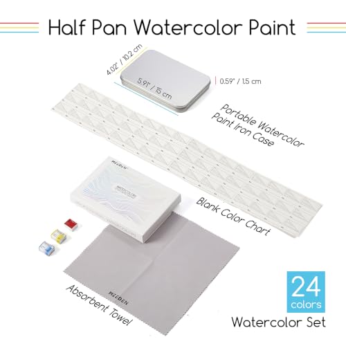 MEEDEN Professional Watercolor Paint Set: 24 Colors Semi-Moist Sets - color: 24 Colors