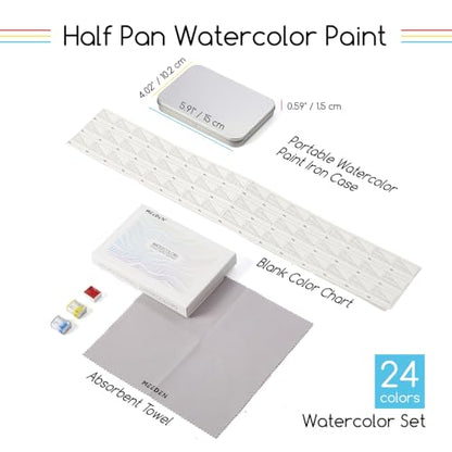 MEEDEN Professional Watercolor Paint Set: 24 Colors Semi-Moist Sets - color: 24 Colors