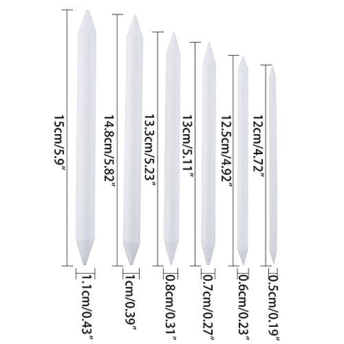 CCINEE Blending Stumps and Torillions Set with Sandpaper Pencil Sharpener for Sketch Drawing Use, Pack of 7
