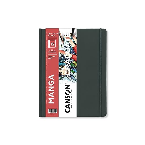 Canson Graduate Manga Paper, Hard Cover Art Journal, 8.5x11 inches, 40 Sheets — Artist Paper for Illustration, Character Studies, Comics - size: 8.5x11