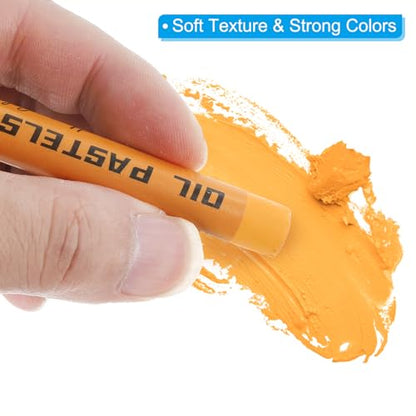 PATIKIL Light Yellow Oil Pastels, 12Pcs Soft Oil Crayons Creamy Pastels Stick Art Supplies for Art Painting Drawing Blending Graffiti for Artists Beginners - color: Light Yellow