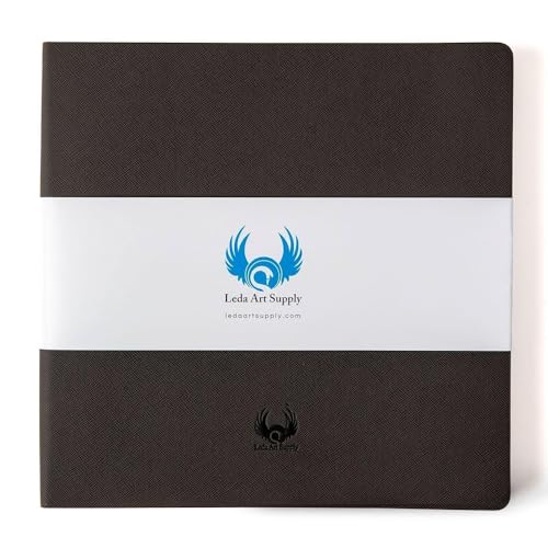 Square-Shaped Sketchbook, 8.3 x 8.3 inches, Lays Flat Flexible Sketch Book for Artists, Ideal for Ink, Water Color, Pen, Pencils, 160 Tear Resistant Pages, Size: Square Medium, Leda Art Supply - size: Square Medium