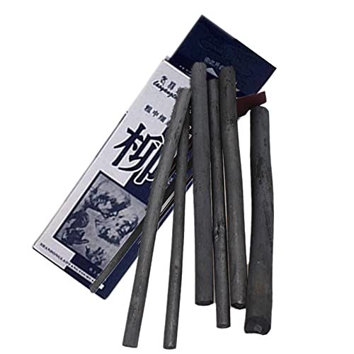 Vine Charcoal, Soft, Black Charcoal Sticks for Drawing, Sketching, and Fine Art, Willow Sketch Charcoal Pencils for Drawing (3-8mm(6pcs)) - style: 3-8mm