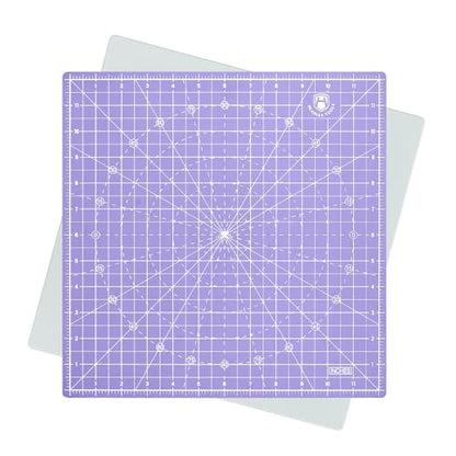 Headley Tools 12"x12" Rotating Cutting Mat, Self Healing Mat with 360-Degree Rotation & Anti-Slip Base, Sewing Board Cutting Mat Perfect for Fabric Quilting Leather Hobby Project, Purple - color: Purple, size: 12"L x 12"W
