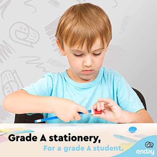 Pencil Sharpener Dual Hole Manual Red, Jumbo Crayon Sharpener with Cover and Bin, Handheld Color Pencil Sharpeners for Large & Standard Pencils, Also Available in Blue, Green, Purple, 1 Pc – By Enday - color: Red