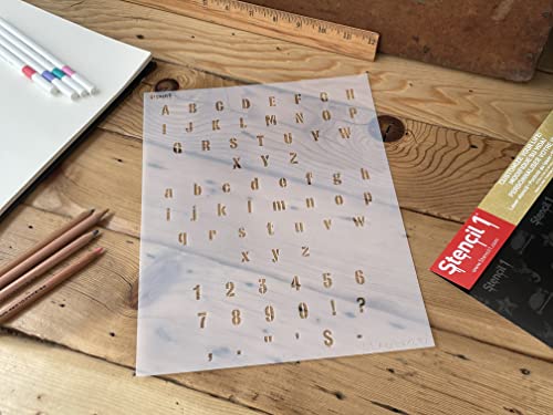 Stencil1 Industrial Font Stencil 1/2" Alphabet Letters Painting Art Craft - style: 1/2" Letters