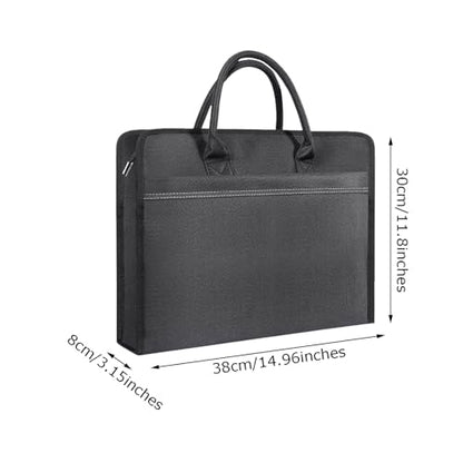 Oxford Document Bag with Handle and Meeting Office Organizer Handbag Briefcase for Carrying Paper Files 1 Pack Black