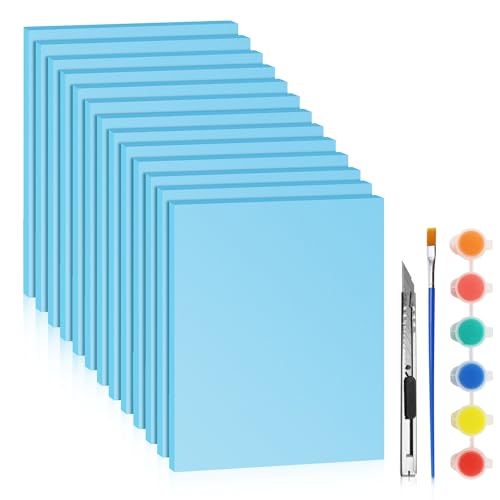 LuckyFoam Blue 13 Pack 15x12x0.5 inch Foam Sheets 0.5 Inch Thick | Polystyrene Rectangles XPS Foam Board Craft for Insulating DIY Modeling Art Supplies - color: blue, size: 15x12x0.5 inch 13pack