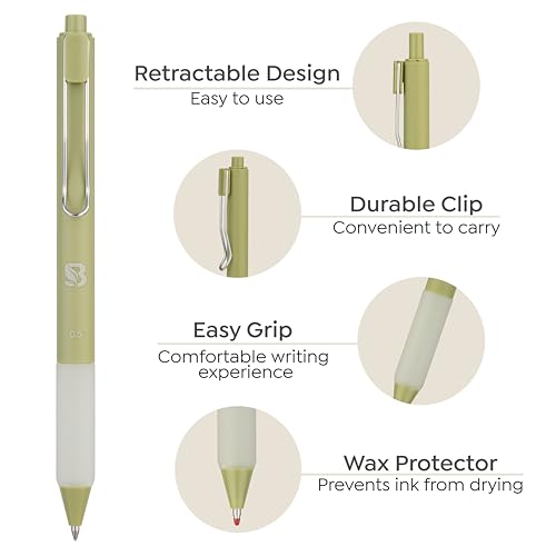 BLIEVE - Aesthetic Highlighters and Gel Pens With Soft Ink and Chisel Tip, Bible Highlighters and Pens No Bleed, Dry Fast Easy to Hold, for Bible Journaling Planner School Supplies (EARTHY) - color: EARTHY
