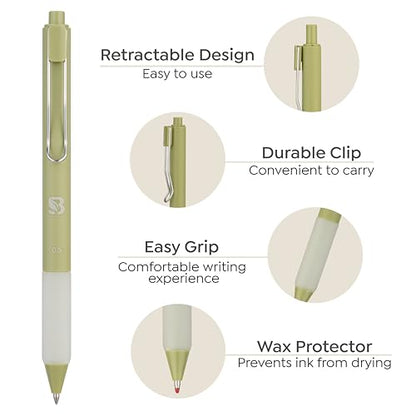 BLIEVE - Aesthetic Highlighters and Gel Pens With Soft Ink and Chisel Tip, Bible Highlighters and Pens No Bleed, Dry Fast Easy to Hold, for Bible Journaling Planner School Supplies (EARTHY) - color: EARTHY