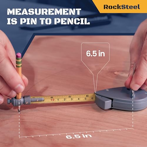 Roto Tape Compass | Rotating Tape Measure Beam Compass, Circle Drawing Tool | Alternative For Large Compass, Trammel, Protractor For Drawing Circles