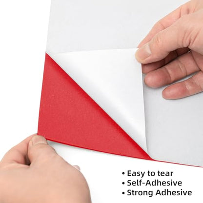 MEARCOOH Self Adhesive Foam Sheets, Red 9x12 Inch 2mm Sticky Eva Foam Paper for Crafts Cardmaking Photo Frames Classroom Scrapbooking Christmas Crafts (Red 10 Sheets) - color: Red Self-adhesive, size: 9X12in-2mm