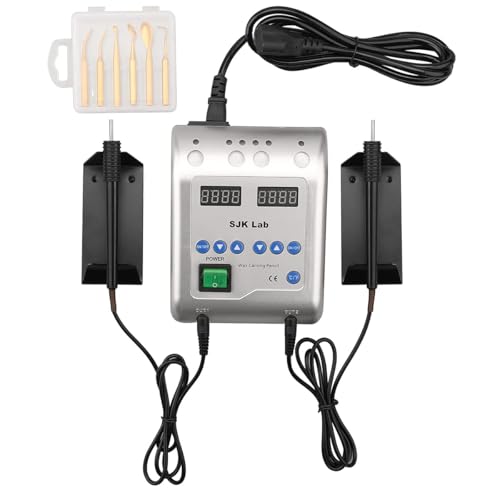 Dental Electric Waxer - SJK Wax Carving Pencil for Model Sculpting with Double Pens & 6 Wax Tips Dental Lab Equipment Wax Tools