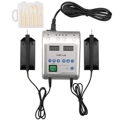 Dental Electric Waxer - SJK Wax Carving Pencil for Model Sculpting with Double Pens & 6 Wax Tips Dental Lab Equipment Wax Tools