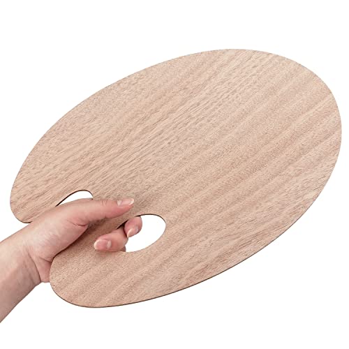 Tamaki Wooden Paint Palette Paint Tray Palettes for Acrylic, Painting Palette Art Pallet for Painting, Thumb Holder Trays for Artist, 1 PCS - size: 13.7 x 9.3 Inch