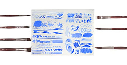 Professional Acrylic Paint Brushes Set (Synthetic 17Pcs) - Beginner/Artist | VERBENA Detail Paint Brushes for Watercolor, Gouache & Acrylic Painting - Ergonomic, Easy Great Flow Control, Snap