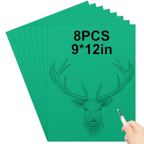 Yeaqee 8 Pcs 9 x 12 Inch Linoleum Blocks for Printmaking, Green - color: Green, size: 9 x 12 Inch