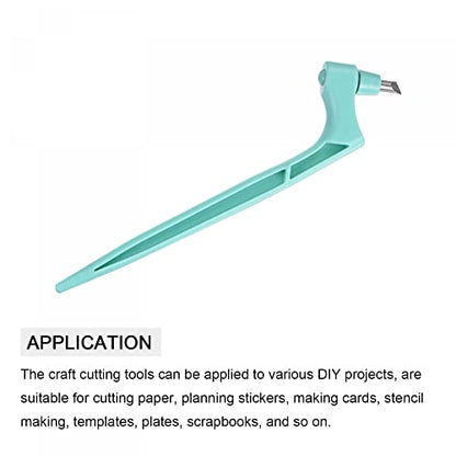 uxcell Craft Cutting Tools, 360 Degree Rotating Blades Stainless Steel Cutter with 15 30 45 Degree Blade for DIY Crafts Stencils Scrapbooks, Light Blue - color: Light Blue