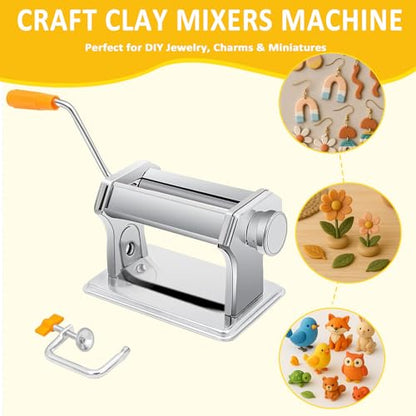 Polymer Clay Press Machine,Clay Rolling/Roller Machine,6 Thickness Options - color: Orange Clay Press