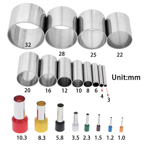 20PCS Stainless Steel Clay Cutter Round Circle Shape Cutter Ceramics Dotting Baking Ring Mold Cutter for Polymer Clay Pottery Handmade DIY Craft (20)