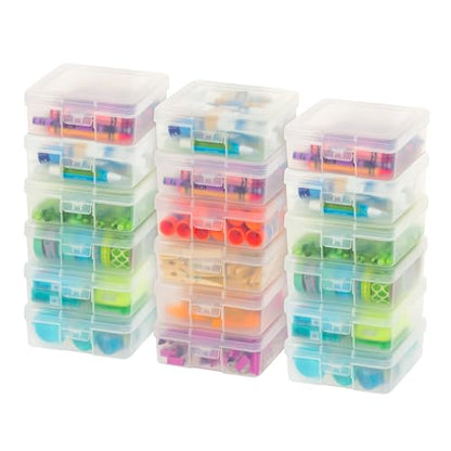 IRIS USA Clear Cases |Made in USA| Plastic Box Organizers (18-Pack)- Small - size: 18 - Pack, style: Small