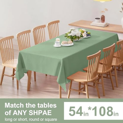 Oigco Sage Green Tablecloth - 3 Pack 54" × 108" Rectangle Disposable Sage Green Table Cloth, Waterproof Plastic Table Cover for Party, Wedding, Holiday & Gathering Use - color: Sage Green