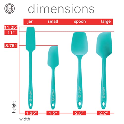 UpGood Silicone Spatula Set 600°F - High Heat Resistant Nonstick, Small and Large Kitchen Spatulas - Flexible BPA Free Professional Grade Cookware - Utensils for Cooking, Baking, Mixing(4 Pcs, Teal) - color: Teal, size: 4 Piece Set