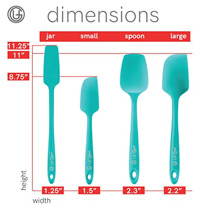 UpGood Silicone Spatula Set 600°F - High Heat Resistant Nonstick, Small and Large Kitchen Spatulas - Flexible BPA Free Professional Grade Cookware - Utensils for Cooking, Baking, Mixing(4 Pcs, Teal) - color: Teal, size: 4 Piece Set