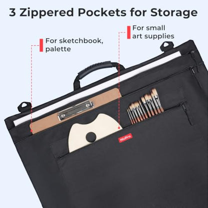 Nicpro Light Weight Art Portfolio Bag, 24" x 36" Art Canvas Portfolio Case - size: 24 x 36 inches