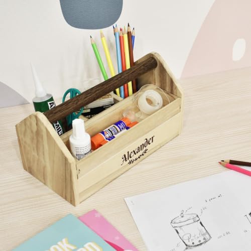 Ikee Design Personalized Custom Engraved Wooden Craft Toolbox - color: Personalized