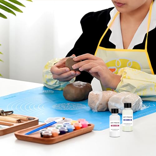 Premium Air Dry Clay Varnish Set, Matte & Gloss Finish, Air Dry Clay Glaze for Pottery and Acrylic Paint, Colourless, High Gloss & Scratch Resistant (30ml Each)