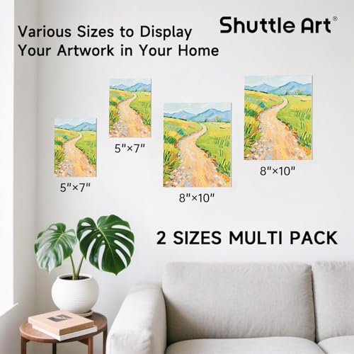 Shuttle Art 36 Pack Canvas for Painting, 5x7 & 8x10 Inch(18 of Each), Primed, 100% Cotton Blank Canvas Boards for Painting, Ideal Art Supplies for Kids Adults Artists Acrylic Oil Painting - size: 36 Pack - 18 of Each 5x7, 8x10 inch