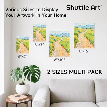 Shuttle Art 36 Pack Canvas for Painting, 5x7 & 8x10 Inch(18 of Each), Primed, 100% Cotton Blank Canvas Boards for Painting, Ideal Art Supplies for Kids Adults Artists Acrylic Oil Painting - size: 36 Pack - 18 of Each 5x7, 8x10 inch