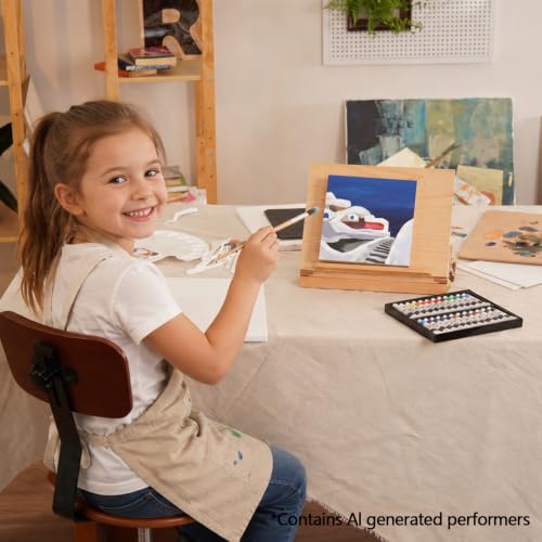 DJAR 49 Pcs Acrylic Paint Set with Tabletop Easel Box, 24 Colors - style: Tabletop Easel Set