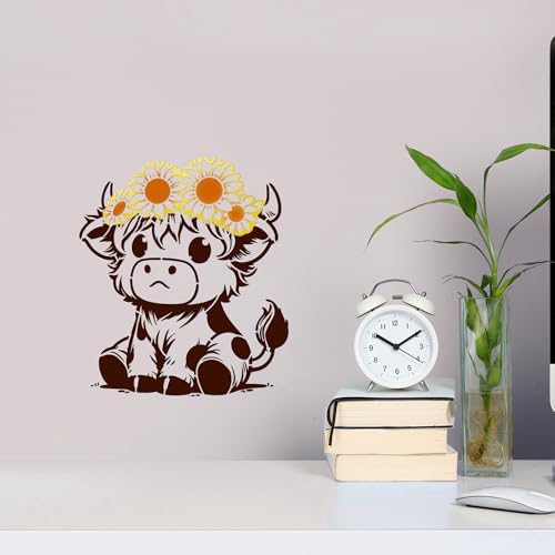 Keluna 12 Pcs Reusable Cow Farmhouse Stencils for Painting - Large Flower Cow Paint Stencils, Animal Template for Crafts on Wood Canvas Furniture - style: cow with flag