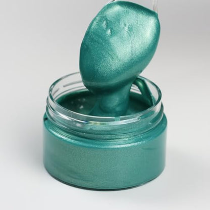 DGAGA Metallic Acrylic Paint,Metallic Green Paint,1.69 OZ/Jar,Chalk Paste Paints,Metalli Paste for Crafts Color-shifting Glass Paints,Blendable,Painting on Rocks,Wood,Canvas,Fabric,Ceramic - color: Metallic Green Paint