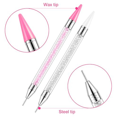 Rhinestone Picker Tool-2Pcs Bedazzling Pen with 4 Extra Wax Heads