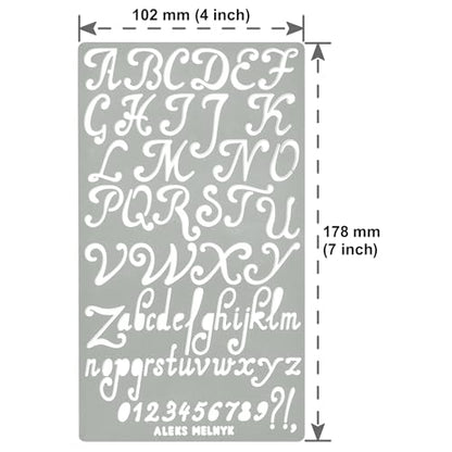 Aleks Melnyk No.34 Metal Stencils, Pyrography, Wood Burning kit 3 PCS Templates, Letters Stencils for Engraving Wood and Patterns, Alphabet and Number, Lettering, Letting, Bullet Journaling