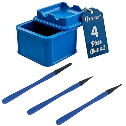 Four-Piece Silicone Glue Applicator Set | Sealed Glue Liquid Container, Portable Manual Tool for Woodworking, Art Craft, Epoxy Resin