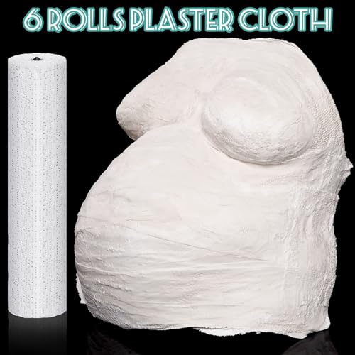 Heentan 6 Rolls Plaster Bandages Strips for Belly Cast Art,8 X 106 Inches | Fast Setting Plaster Gauze for Mask Making, Sculpture Molds, DIY Crafts, Pregnancy Belly Casting, Scenery Art Projects - size: 8 x 106 Inch