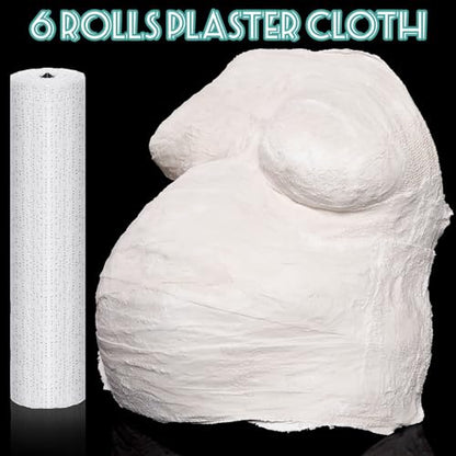 Heentan 6 Rolls Plaster Bandages Strips for Belly Cast Art,8 X 106 Inches | Fast Setting Plaster Gauze for Mask Making, Sculpture Molds, DIY Crafts, Pregnancy Belly Casting, Scenery Art Projects - size: 8 x 106 Inch