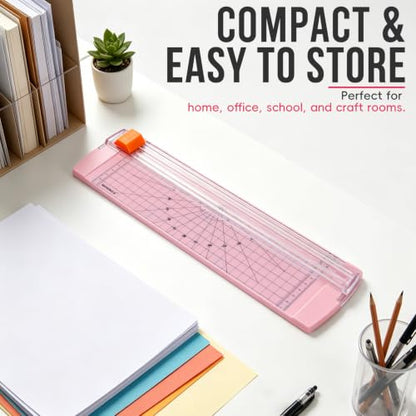 Rayson Paper Cutter Trimmer, A4 Size, 12" Craft Cutter, Light Pink - color: Pink