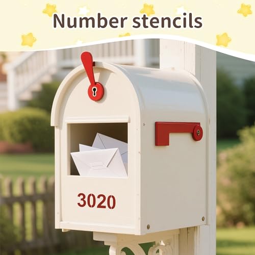 4Inch Number Stencils,10Pcs Plastic Stencils Reusable Curb Stencil Kit | Washable 0-9 Large Number Stencil for Address Painting,Digital Templates for Spray Painting,DIY Crafts,Address Signs - size: 4Inch