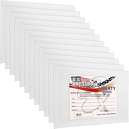 U.S. Art Supply 18 X 24 Inch Art Canvas Board Panels 12 Pack - 8 Ounce Heavyweight Cotton Acid Free Canvases for Painting Acrylics and Watercolor (1 Case of 12 Single Canvas Painting Panels) - size: 18" x 24"