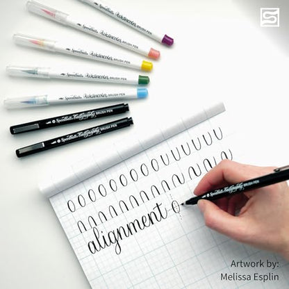 Speedball Hand-Lettering Brush Marker Set, 12-Piece