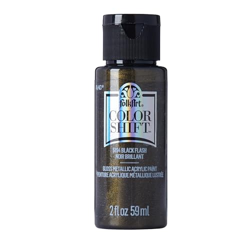 FolkArt Color Shift Acrylic Paint in Assorted Colors (2 ounce), Black Flash - color: Black Flash, size: 2 Fl Oz (Pack of 1), style: Color Shift