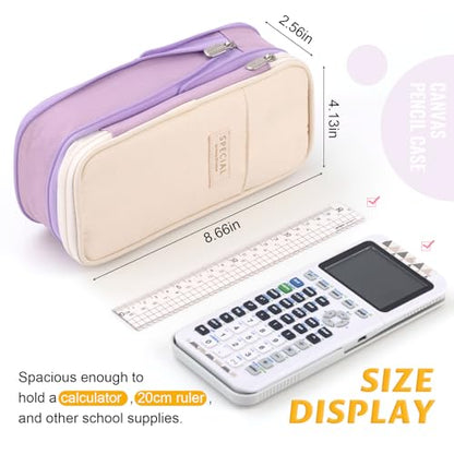 EASTHILL Big Capacity Pencil Pen Case Office College School Large Storage High Capacity Bag Pouch Holder Box Organizer Blue (Purple) - color: Purple