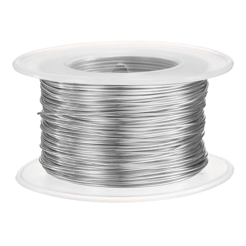 HARFINGTON 20 Gauge Aluminum Craft Wire 0.8mm 98.5ft Flexible Bendable Anodized Metal Jewelry Sculpting Wire for Jewelry Making Modelling Craft DIY, Silver Tone - color: Silver Tone, size: 30M x 0.8mm