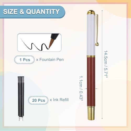 PATIKIL Calligraphy Brush Pens Refillable Brush Pen Set Chinese Hand Yellow | Writing Marker Kits, with Fountain Black Ink Metal Clip, for Lettering Journaling Art Drawing - color: Yellow